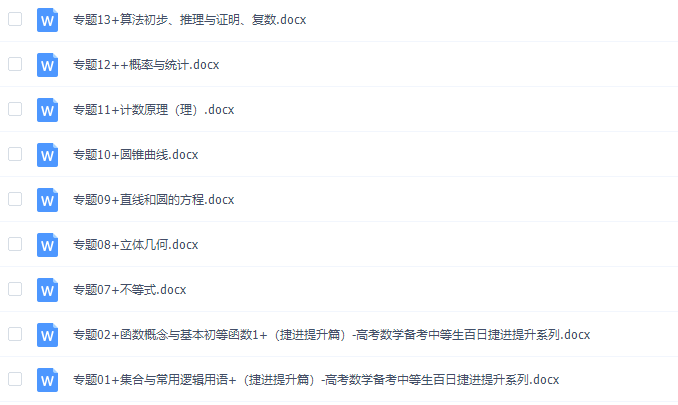 《百日冲系列》数学中等生高考备考百日捷进Word版插图1