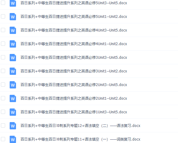《百日冲系列》英语中等生高考备考百日捷进Word版插图 《百日冲系列》英语中等生高考备考百日捷进Word版插图