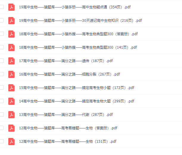 高中辅导资料2020猿辅导(小猿搜题)生物PDF全套插图 高中辅导资料2020猿辅导(小猿搜题)生物PDF全套插图