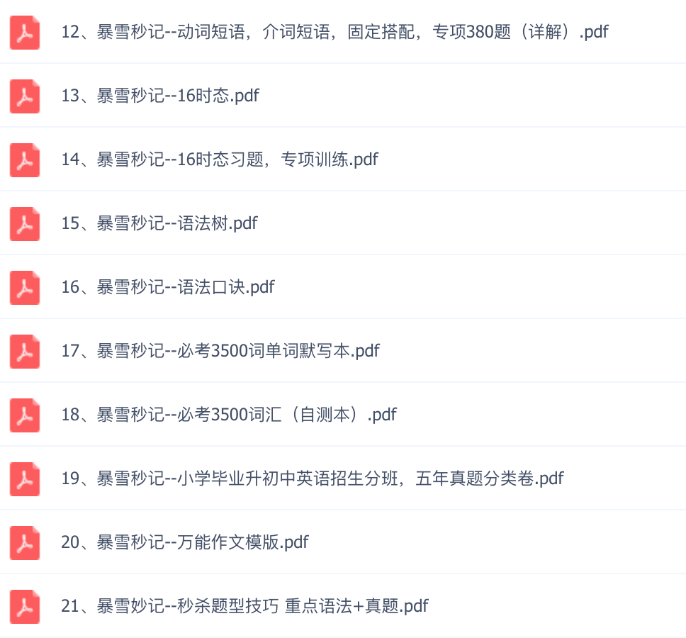 暴雪秒记·小学+初中+高中英语语法全套插图