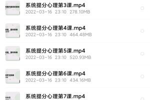 树成林提分心理课