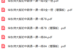 华东师大版《一课一练 1-9年级汇总大全》电子版，可直接打印，有答案